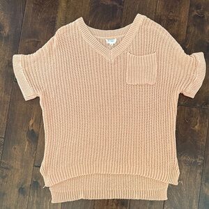 BiBi Blush Knit V-Neck Sweater